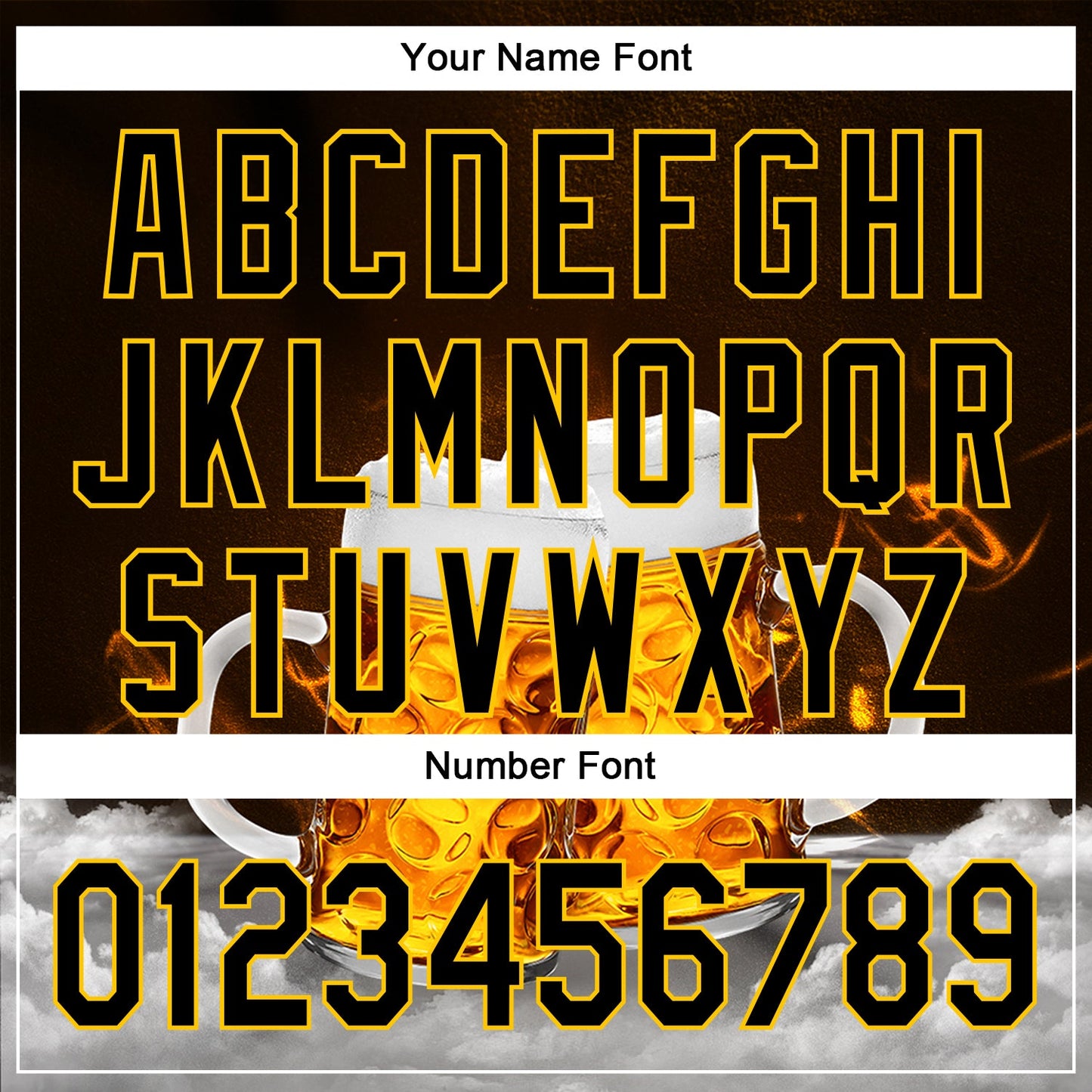 Custom Black Yellow 3D Pattern Design Beer Festival Authentic Baseball Jersey view 5