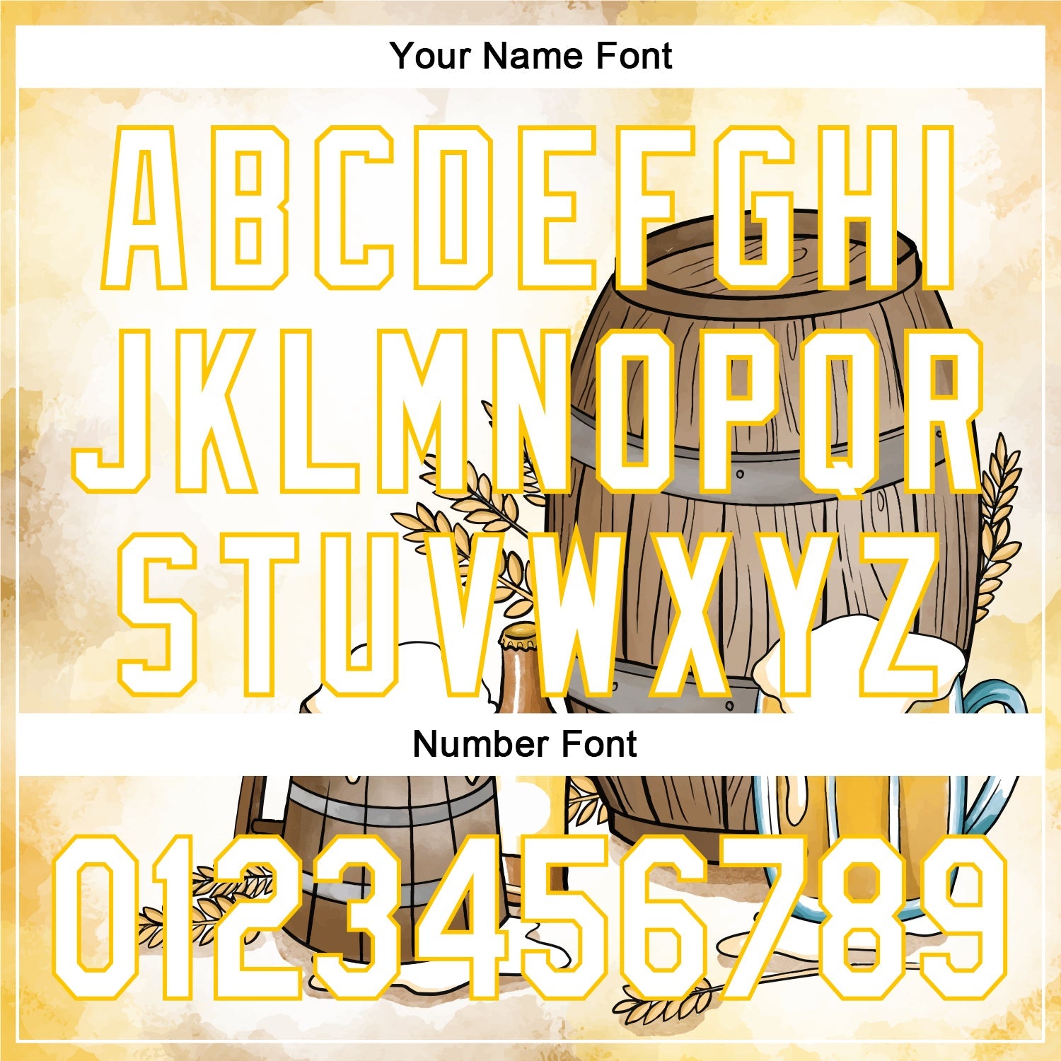Custom White Yellow 3D Pattern Design International Beer Day Authentic Baseball Jersey view 5