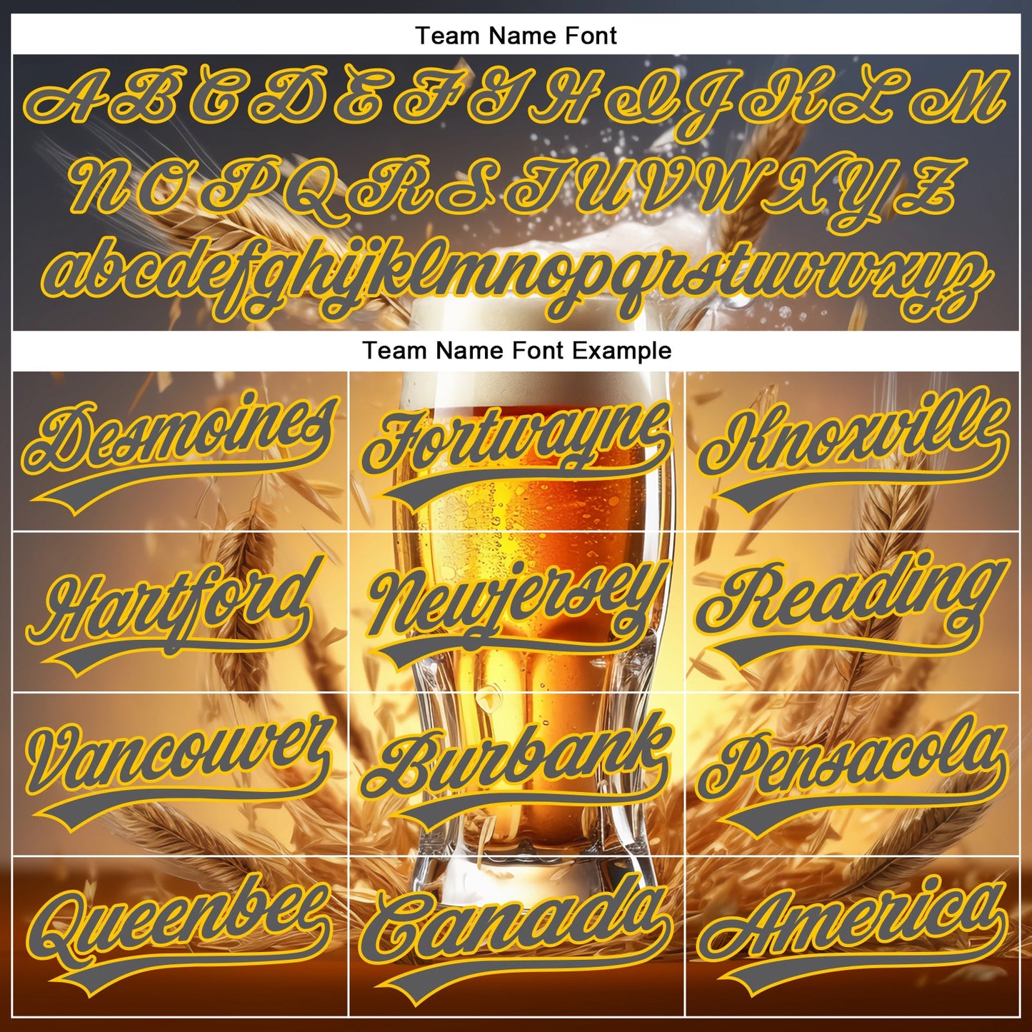 Custom Steel Gray Yellow 3D Pattern Design International Beer Day Authentic Baseball Jersey view 4