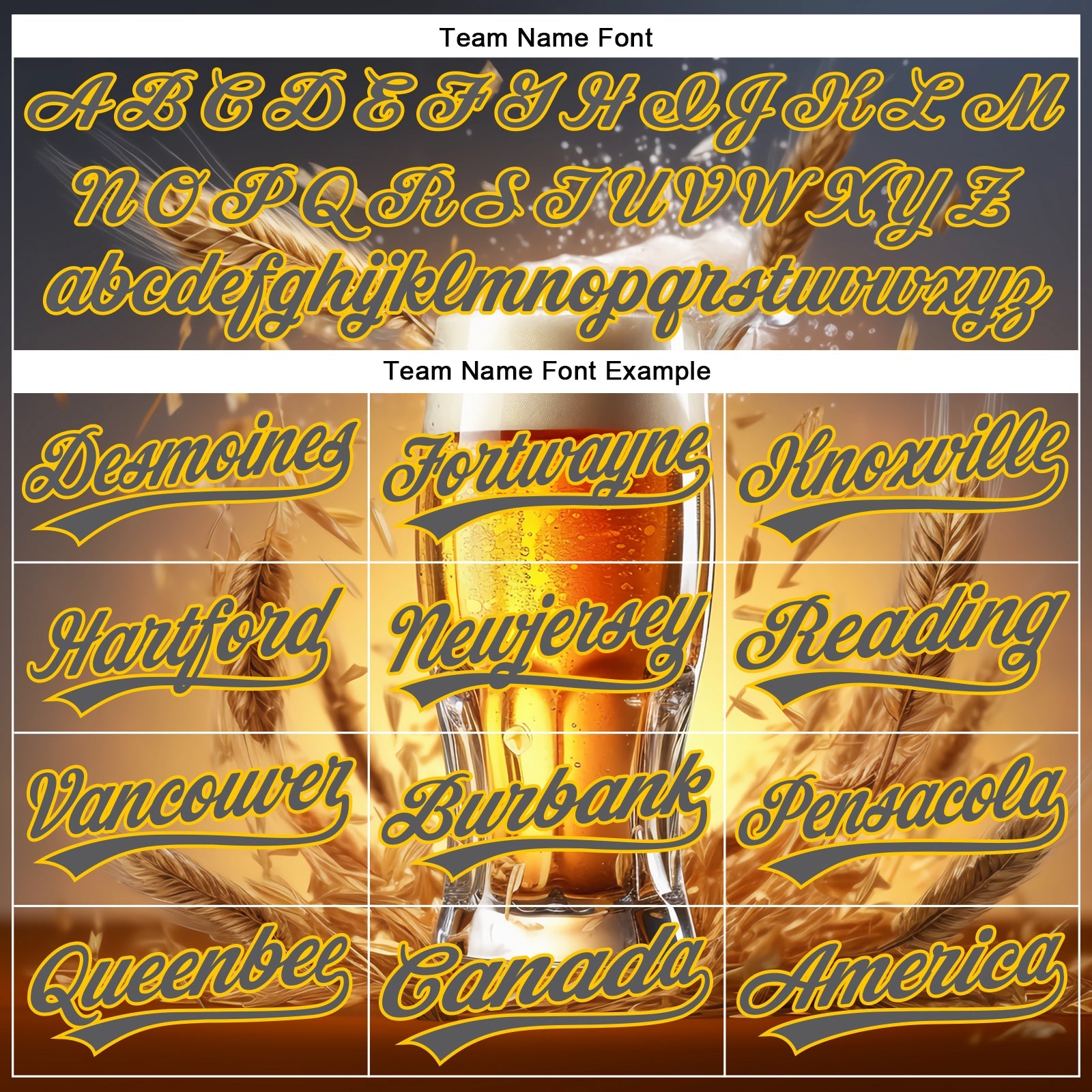 Custom Steel Gray Yellow 3D Pattern Design International Beer Day Authentic Baseball Jersey view 4
