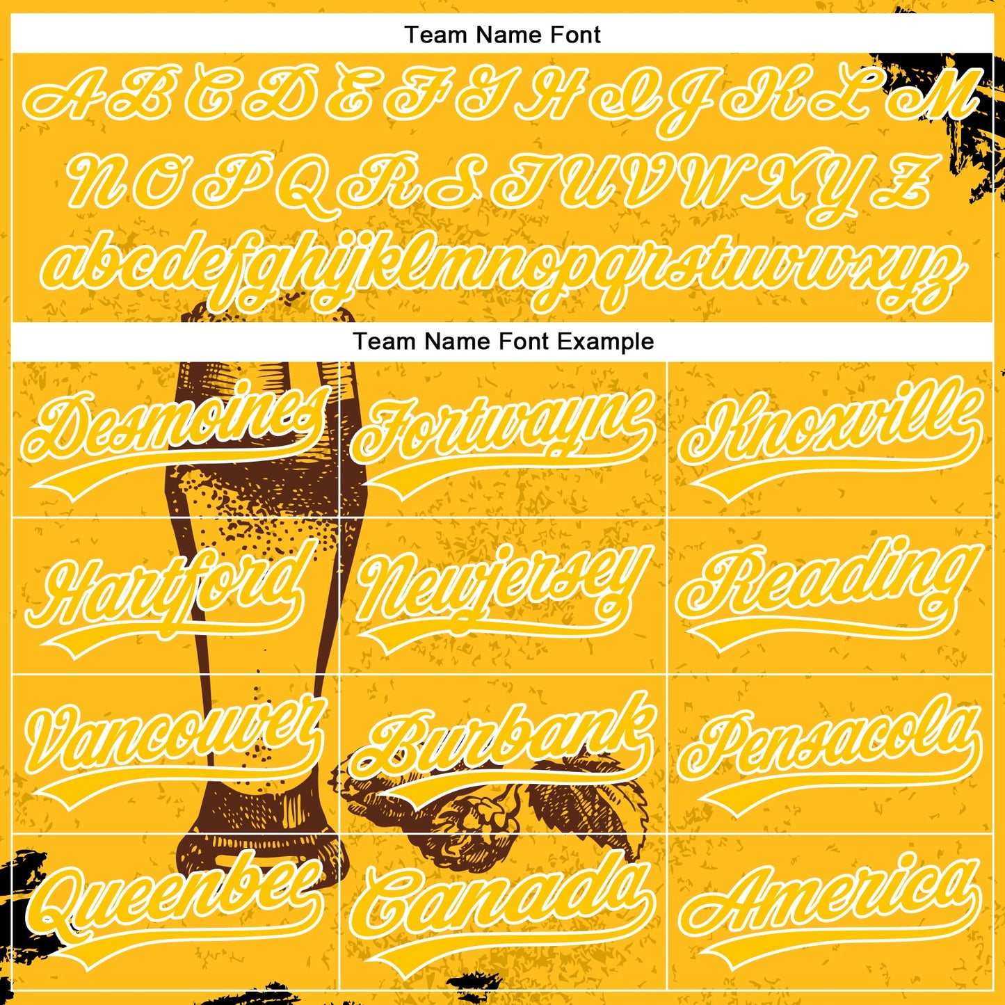 Custom Yellow White 3D Pattern Design Beer Festival Authentic Baseball Jersey view 4