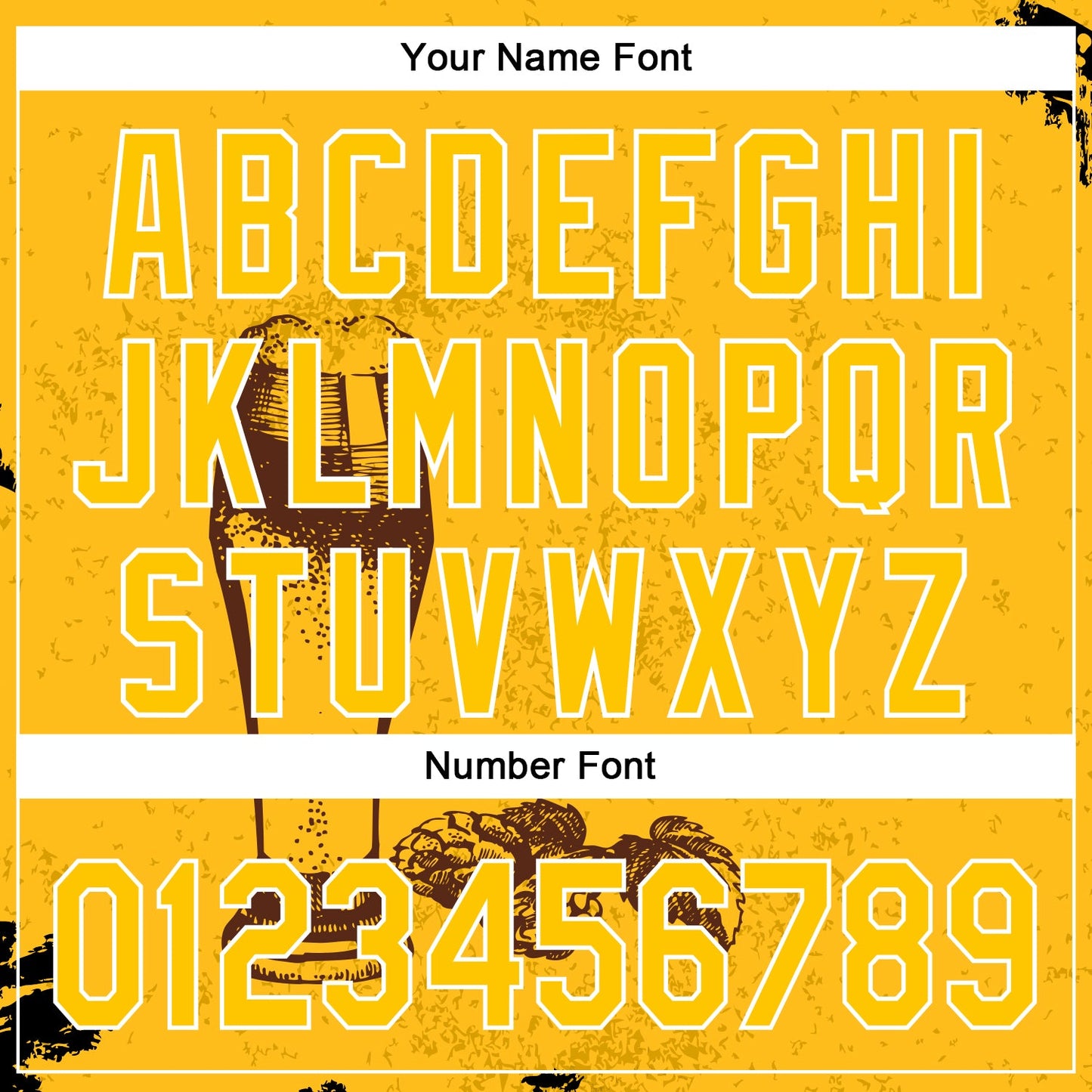 Custom Yellow White 3D Pattern Design Beer Festival Authentic Baseball Jersey view 5