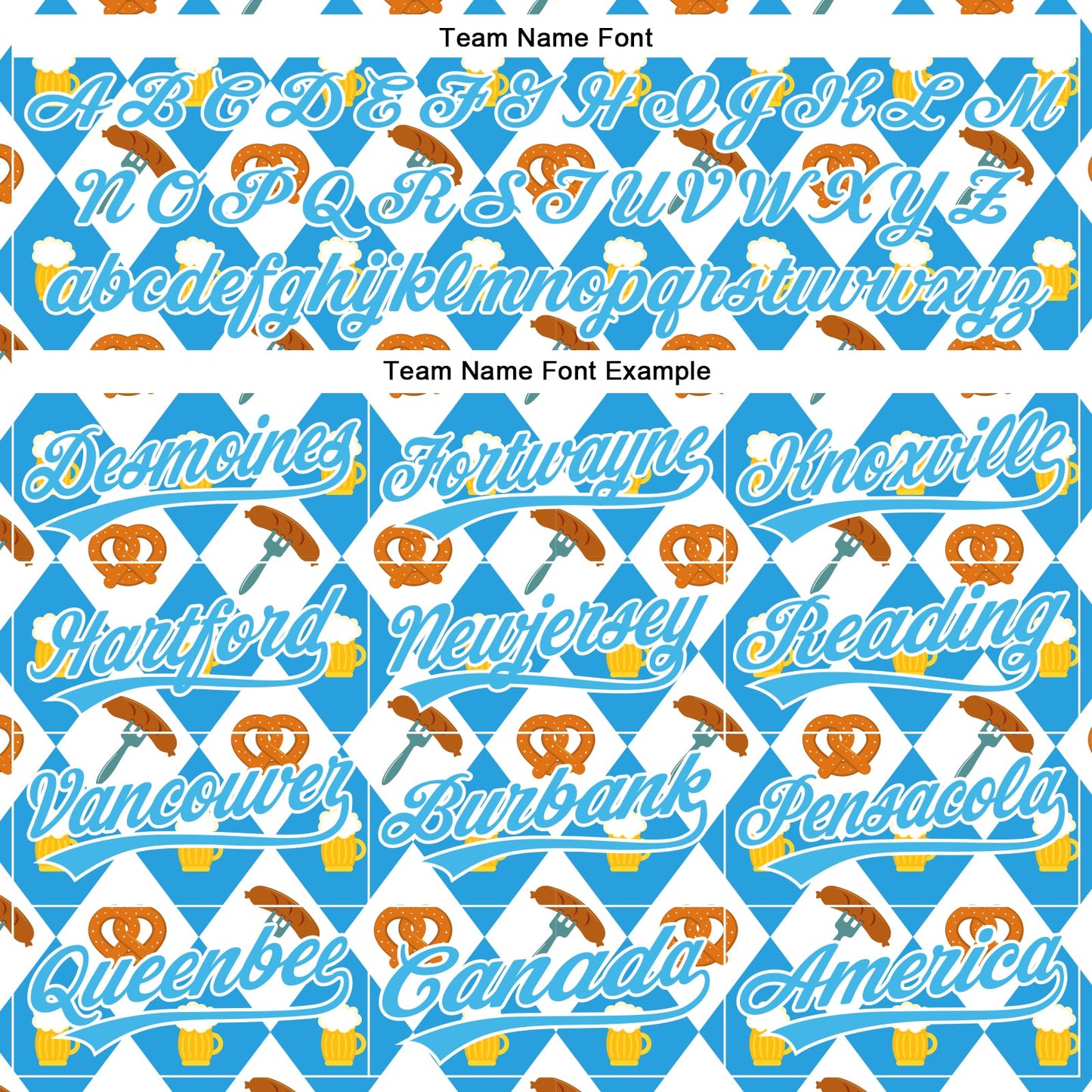 Custom White Sky Blue 3D Pattern Design Beer Festival Authentic Baseball Jersey view 4