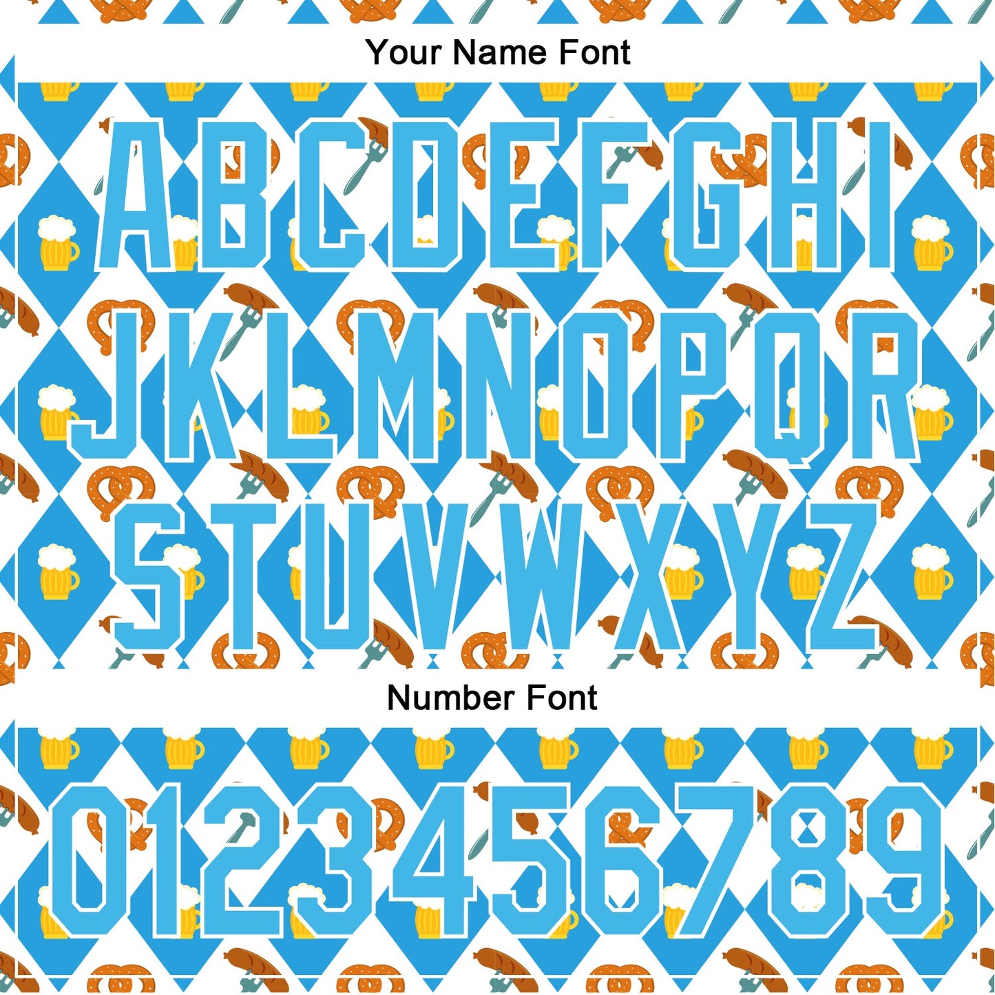 Custom White Sky Blue 3D Pattern Design Beer Festival Authentic Baseball Jersey view 5