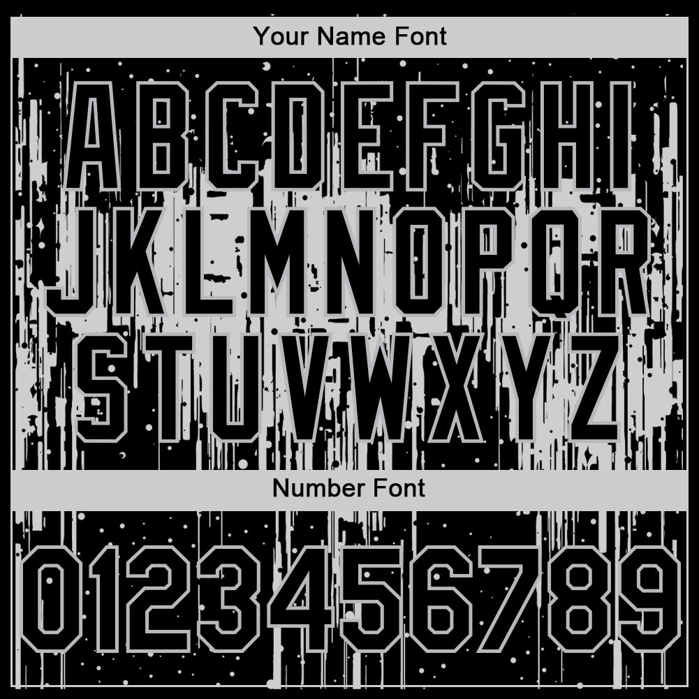 Custom Black Gray 3D Pattern Design Dripping Splatter Art Authentic Baseball Jersey view 5