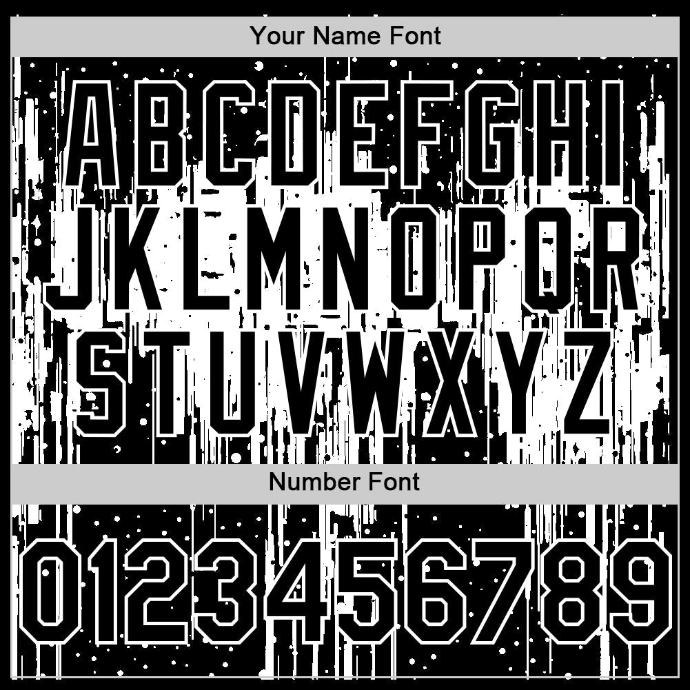 Custom Black White 3D Pattern Design Dripping Splatter Art Authentic Baseball Jersey view 5
