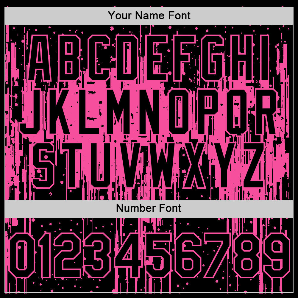 Custom Black Pink 3D Pattern Design Dripping Splatter Art Authentic Baseball Jersey view 5