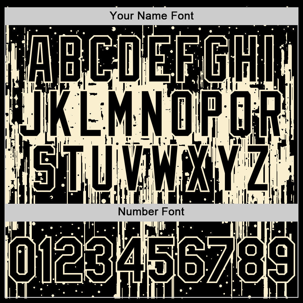 Custom Black Cream 3D Pattern Design Dripping Splatter Art Authentic Baseball Jersey view 5