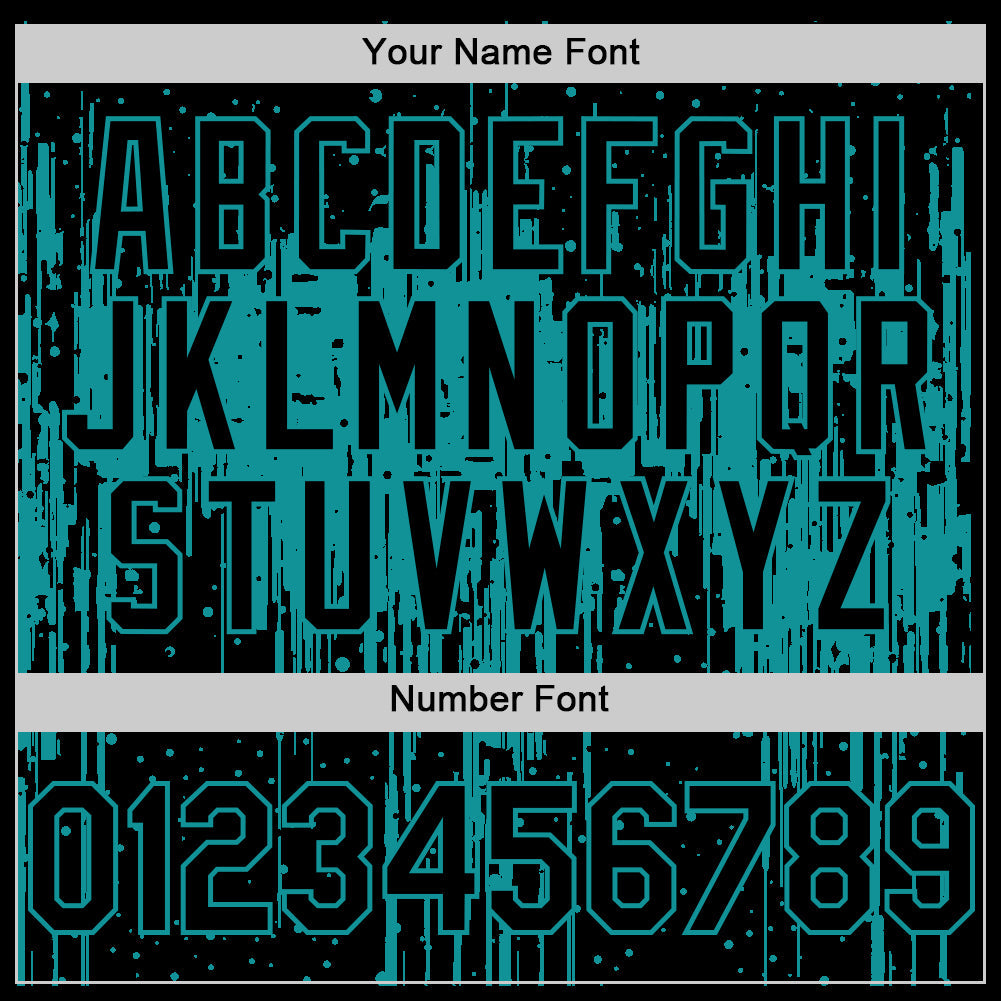 Custom Black Teal 3D Pattern Design Dripping Splatter Art Authentic Baseball Jersey view 5