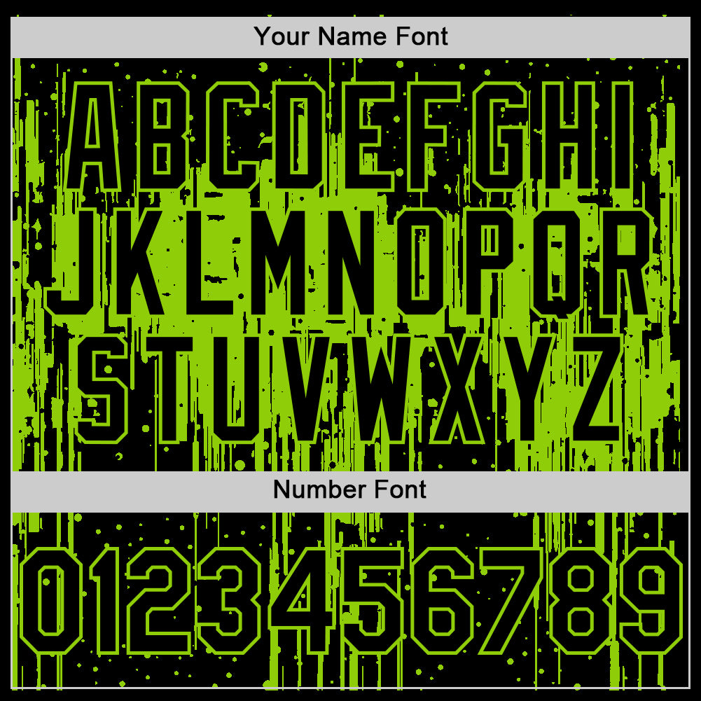 Custom Black Neon Green 3D Pattern Design Dripping Splatter Art Authentic Baseball Jersey view 5
