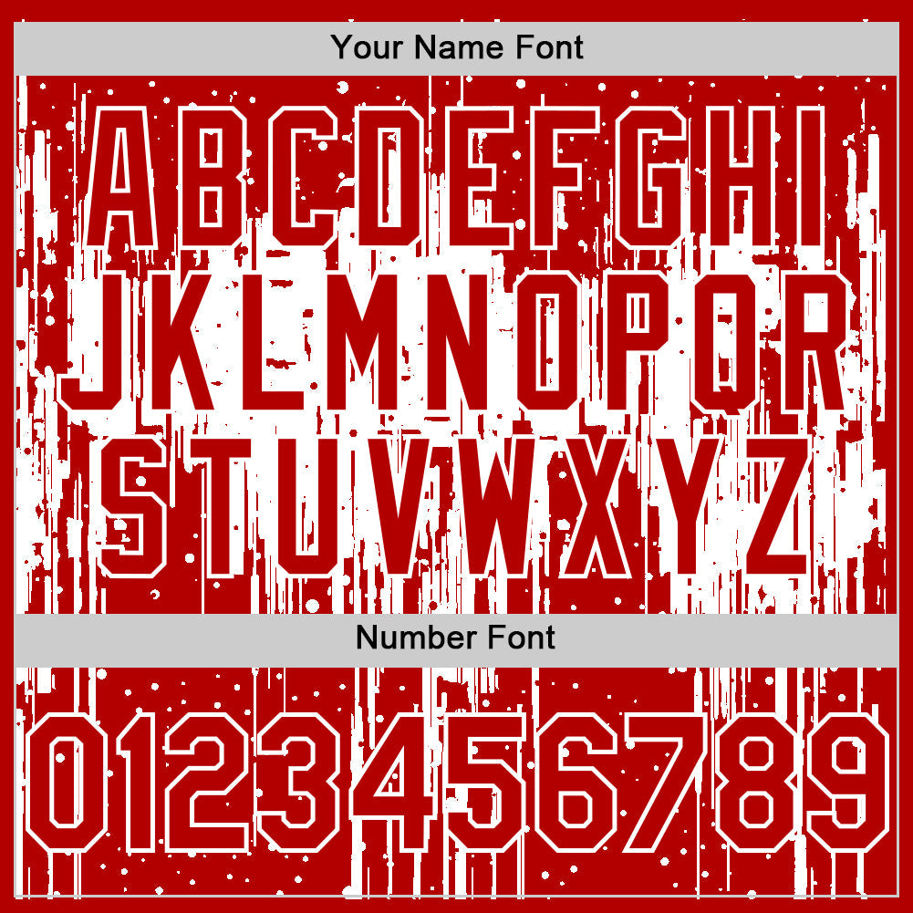 Custom Red White 3D Pattern Design Dripping Splatter Art Authentic Baseball Jersey view 6
