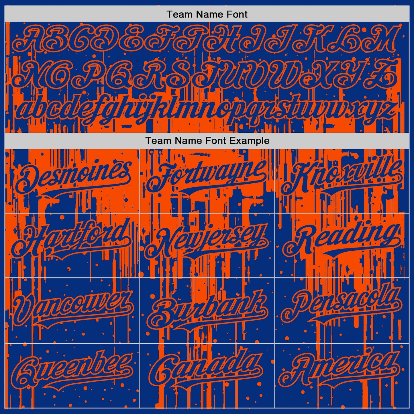 Custom Royal Orange 3D Pattern Design Dripping Splatter Art Authentic Baseball Jersey view 4