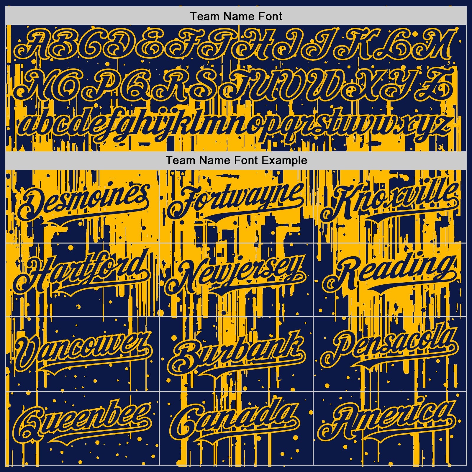 Custom Navy Gold 3D Pattern Design Dripping Splatter Art Authentic Baseball Jersey view 4