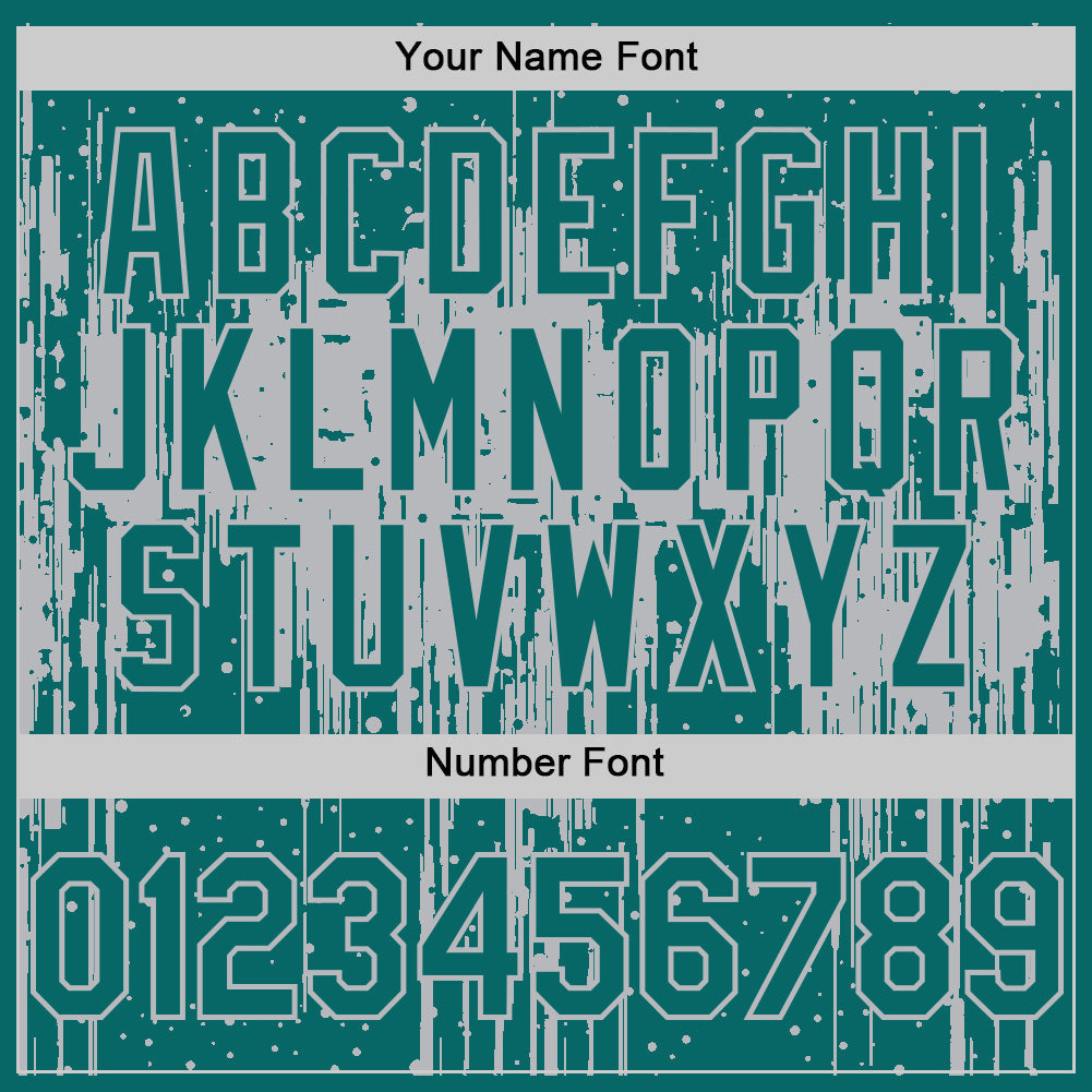 Custom Teal Gray 3D Pattern Design Dripping Splatter Art Authentic Baseball Jersey view 5
