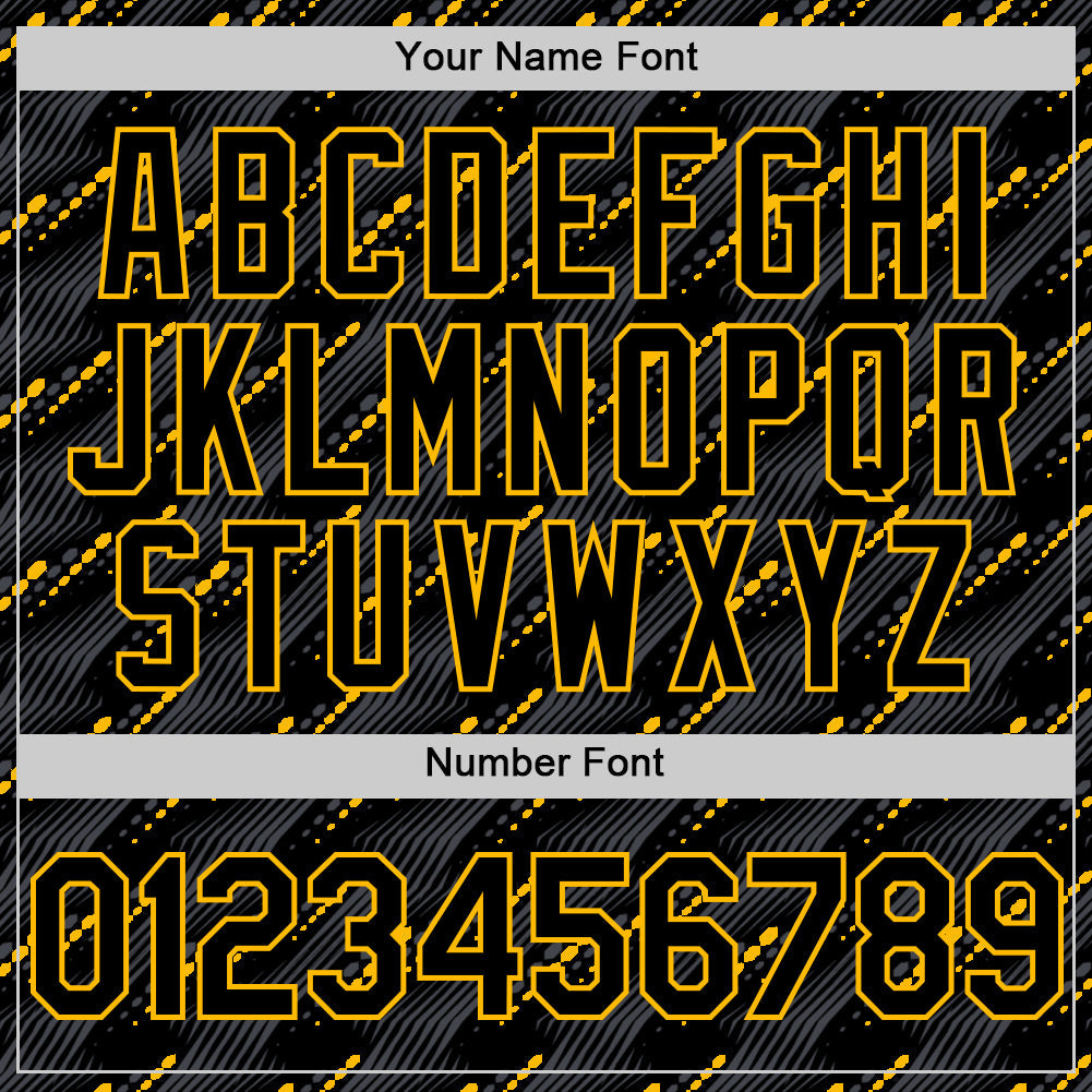 Custom Black Gold 3D Pattern Design Slant Lines Authentic Baseball Jersey view 5