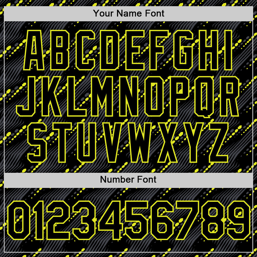 Custom Black Neon Yellow 3D Pattern Design Slant Lines Authentic Baseball Jersey view 5