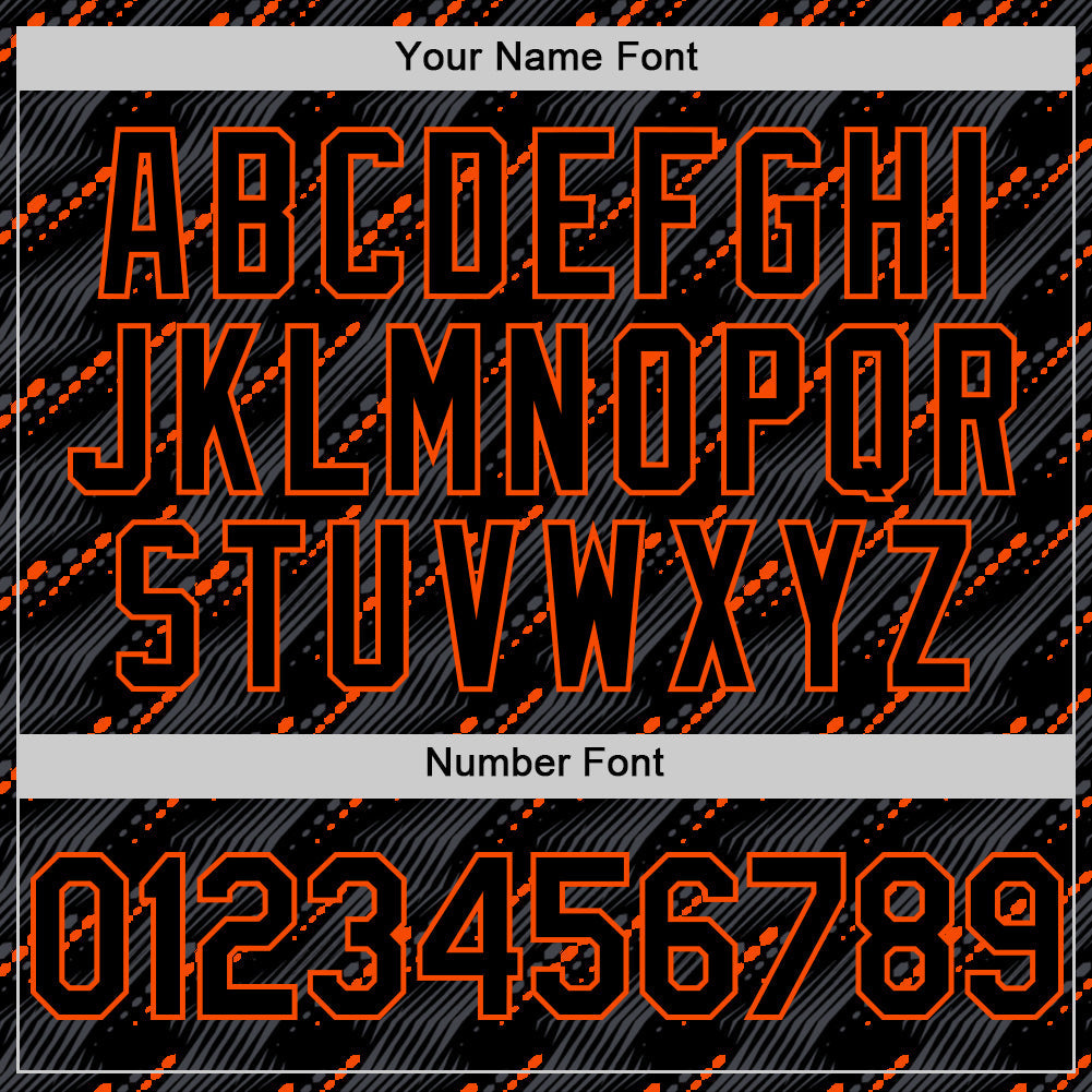 Custom Black Orange 3D Pattern Design Slant Lines Authentic Baseball Jersey view 5