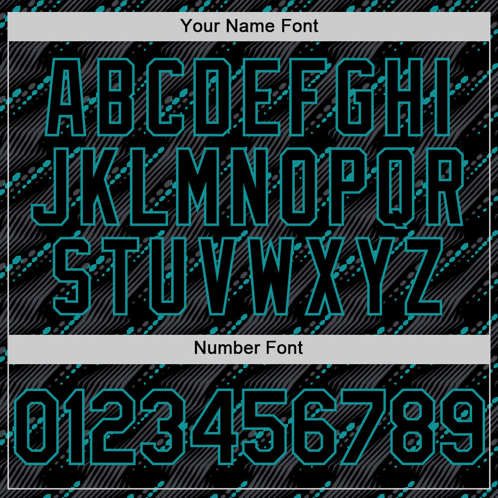 Custom Black Teal 3D Pattern Design Slant Lines Authentic Baseball Jersey view 5
