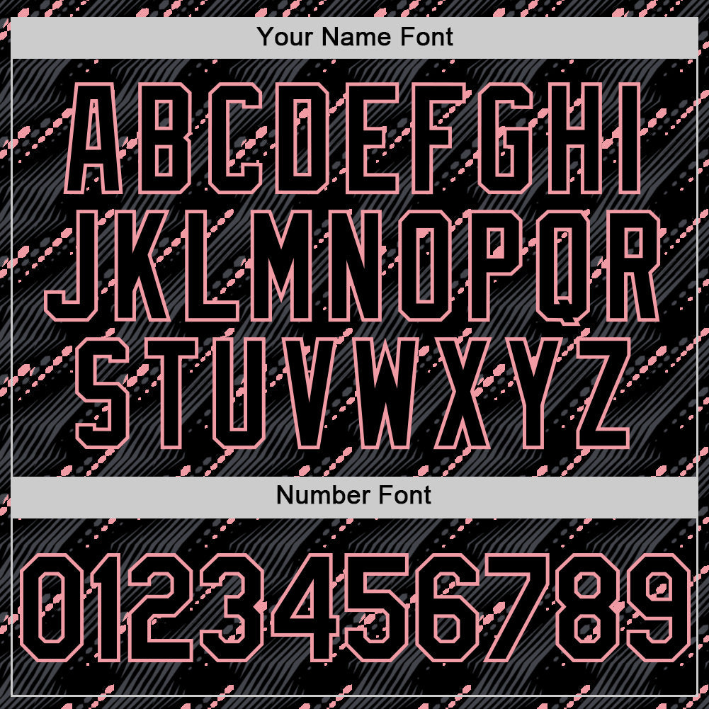 Custom Black Medium Pink 3D Pattern Design Slant Lines Authentic Baseball Jersey view 5