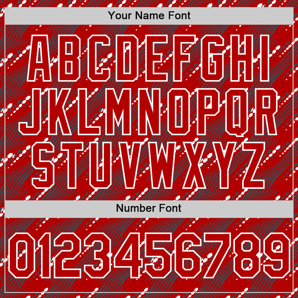 Custom Red White 3D Pattern Design Slant Lines Authentic Baseball Jersey view 5