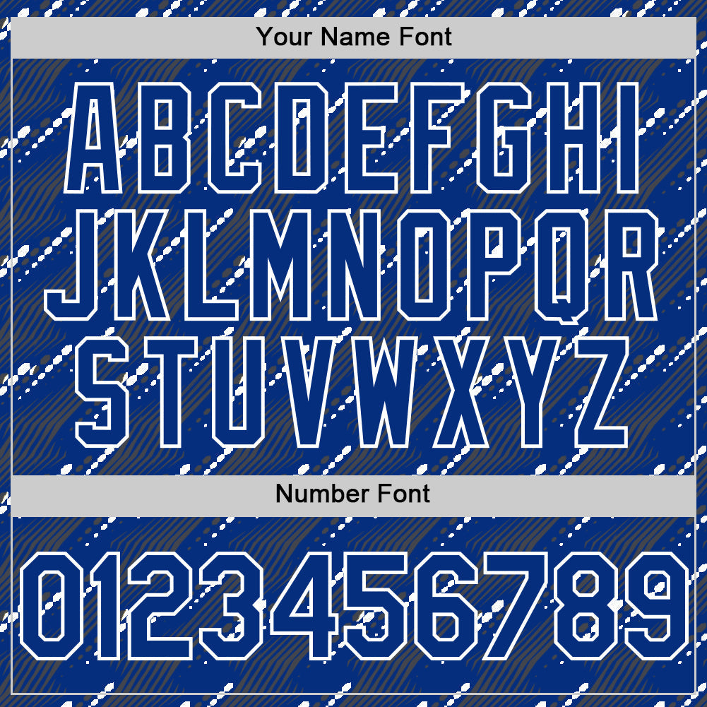 Custom Royal White 3D Pattern Design Slant Lines Authentic Baseball Jersey view 5
