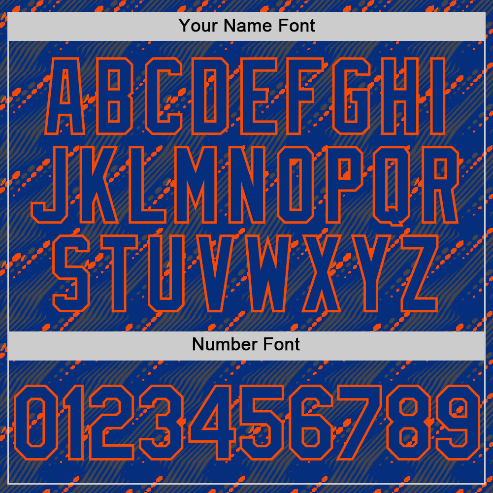 Custom Royal Orange 3D Pattern Design Slant Lines Authentic Baseball Jersey view 5