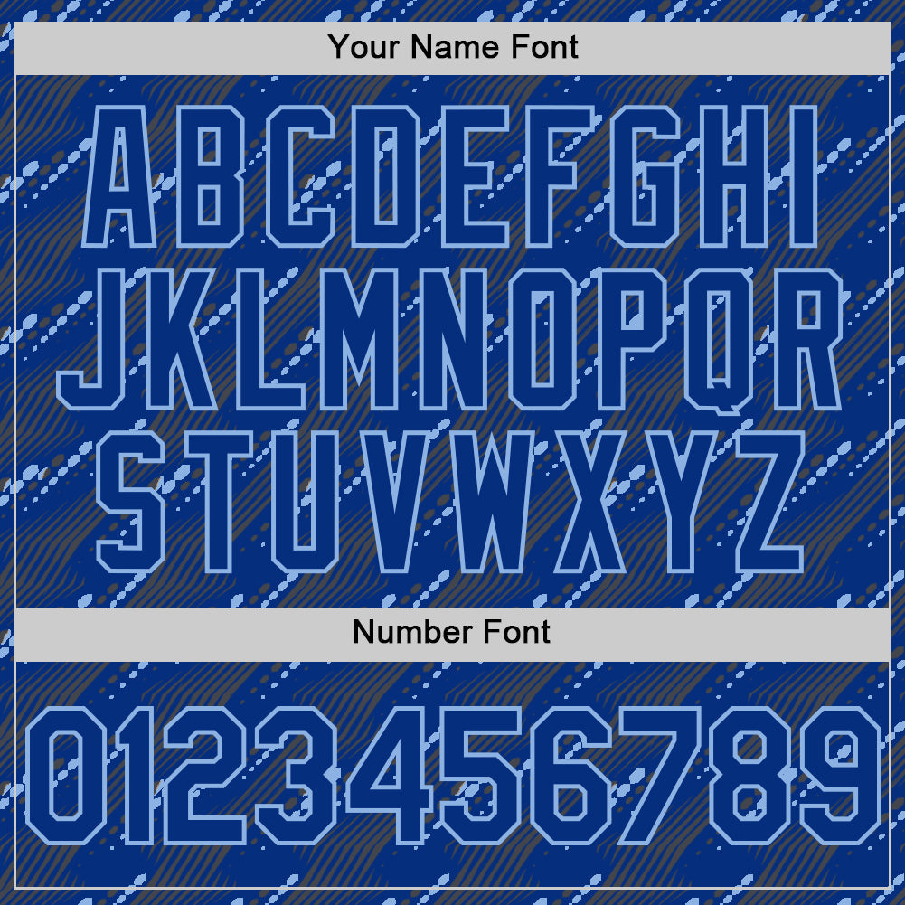Custom Royal Light Blue 3D Pattern Design Slant Lines Authentic Baseball Jersey view 5