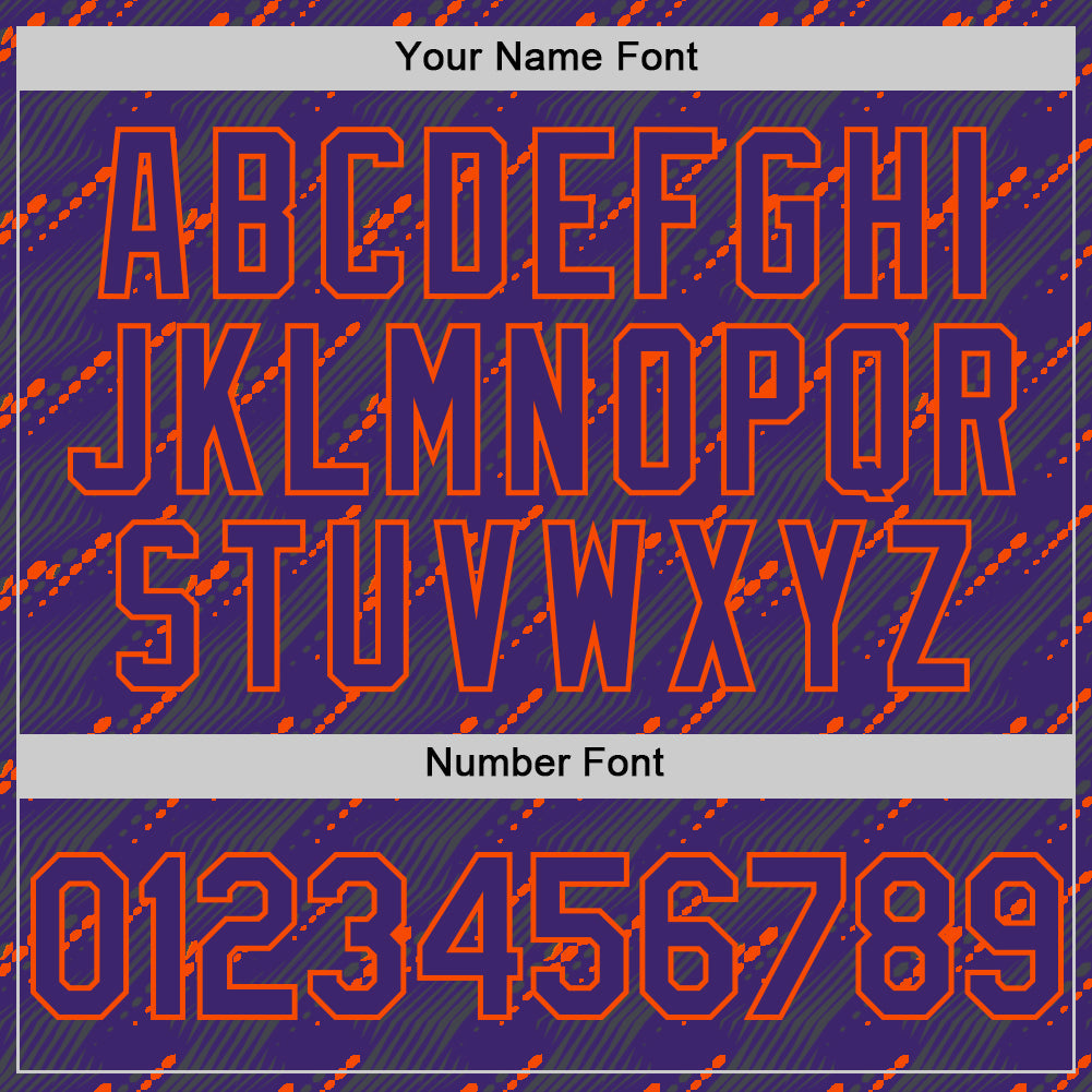 Custom Purple Orange 3D Pattern Design Slant Lines Authentic Baseball Jersey view 5