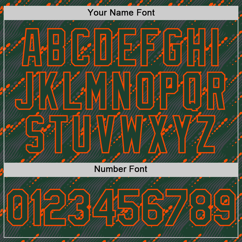 Custom Green Green-Orange 3D Pattern Design Slant Lines Authentic Baseball Jersey view 5