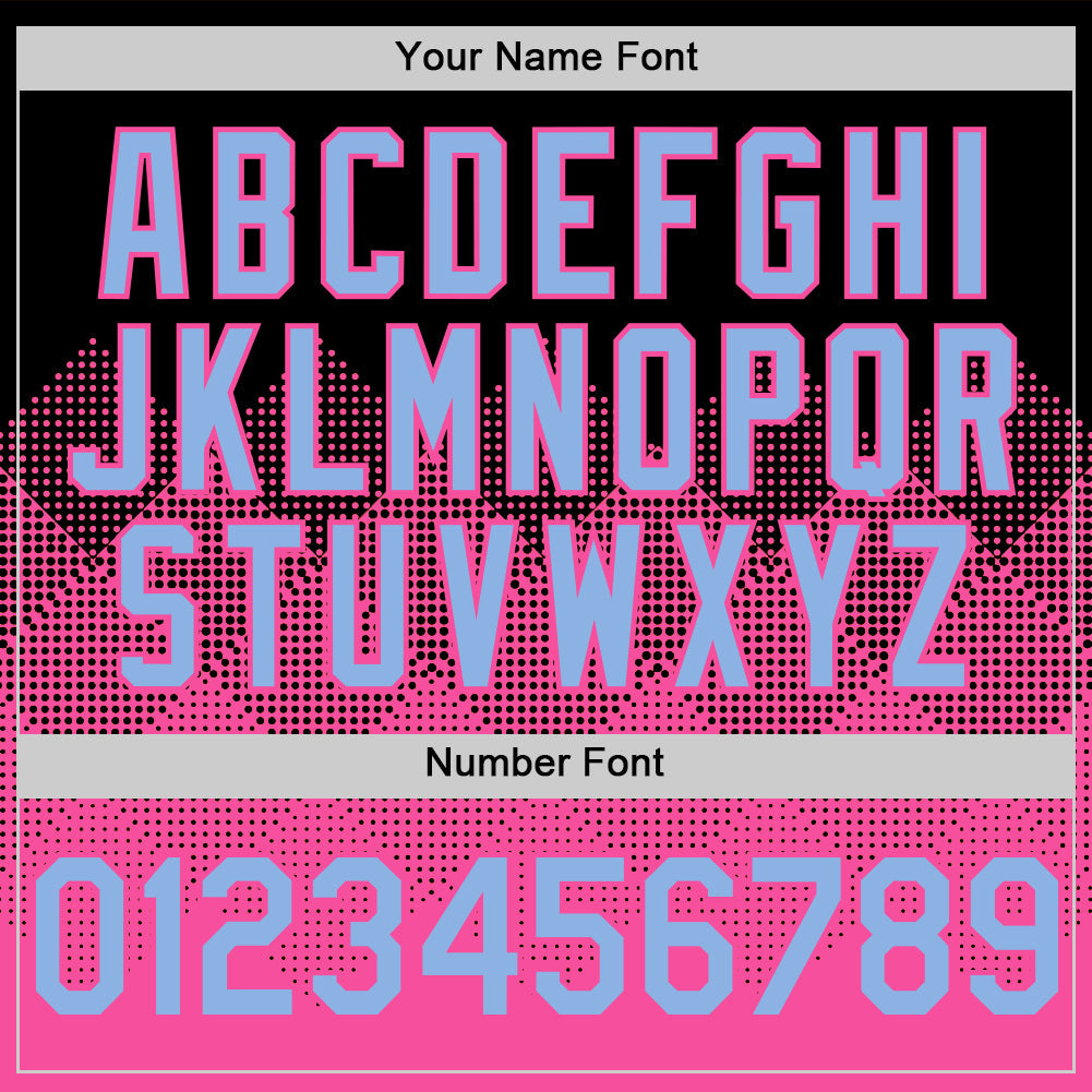 Custom Black Light Blue-Pink 3D Pattern Design Gradient Square Shapes Authentic Baseball Jersey view 5