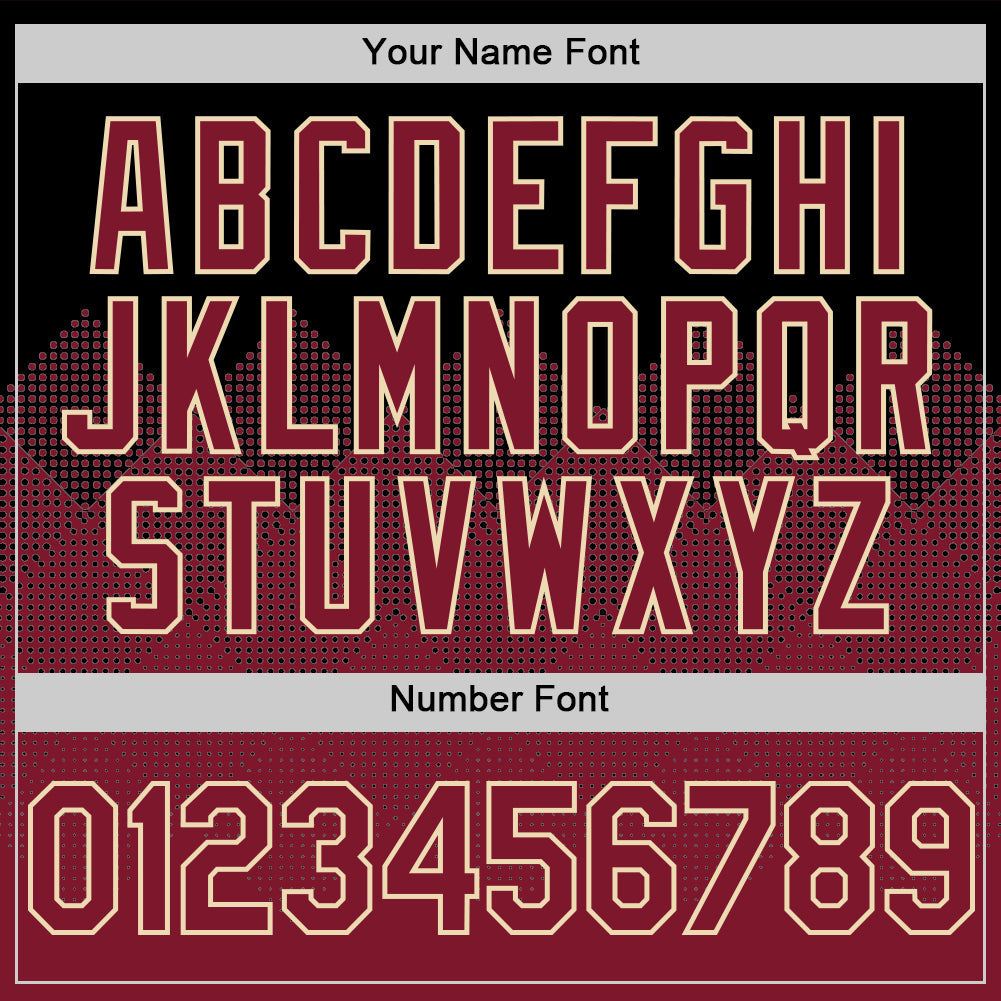 Custom Black Crimson-City Cream 3D Pattern Design Gradient Square Shapes Authentic Baseball Jersey view 5