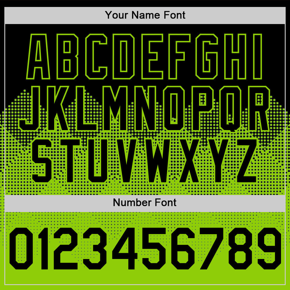 Custom Black Neon Green 3D Pattern Design Gradient Square Shapes Authentic Baseball Jersey view 5