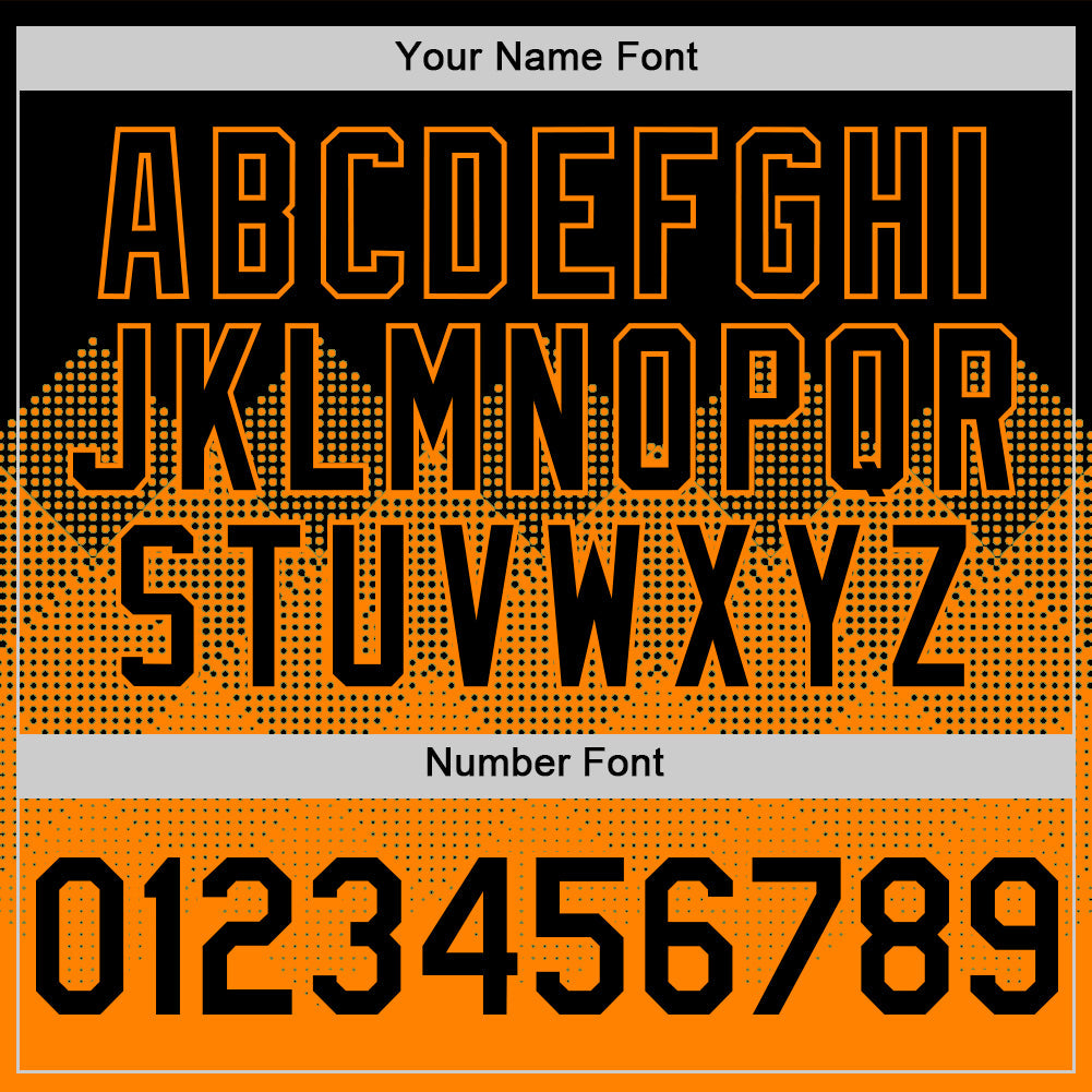 Custom Black Bay Orange 3D Pattern Design Gradient Square Shapes Authentic Baseball Jersey view 5
