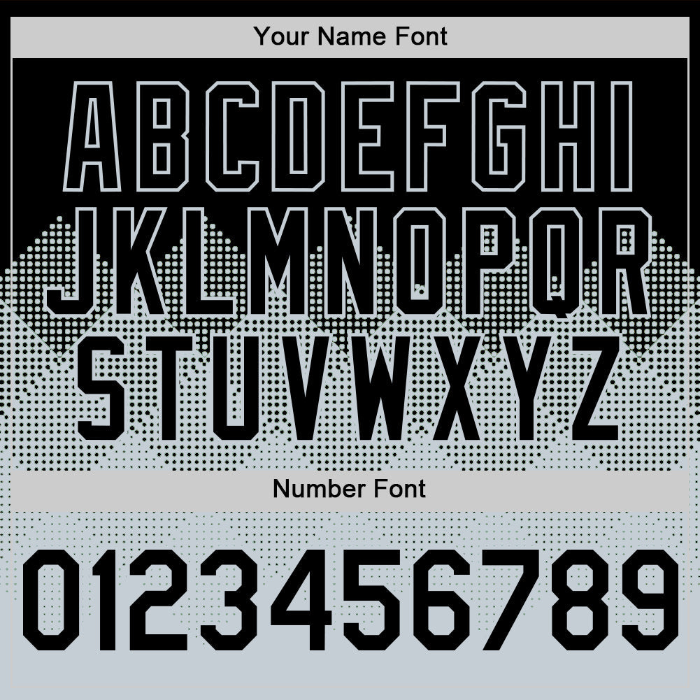 Custom Black Silver 3D Pattern Design Gradient Square Shapes Authentic Baseball Jersey view 5