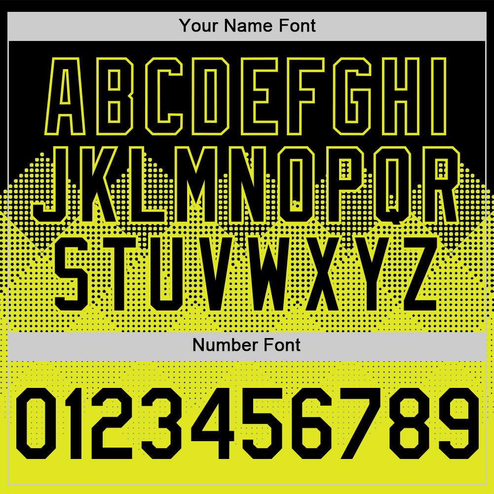 Custom Black Neon Yellow 3D Pattern Design Gradient Square Shapes Authentic Baseball Jersey view 5