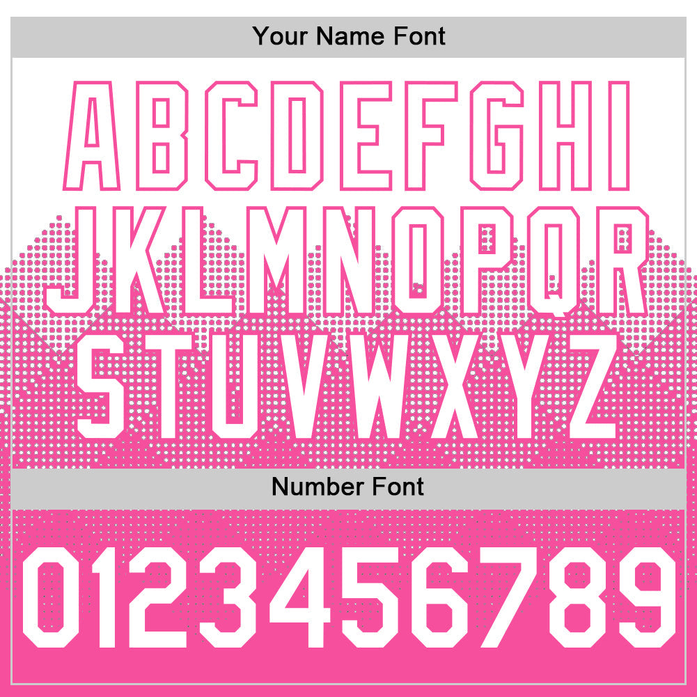 Custom White Pink 3D Pattern Design Gradient Square Shapes Authentic Baseball Jersey view 5