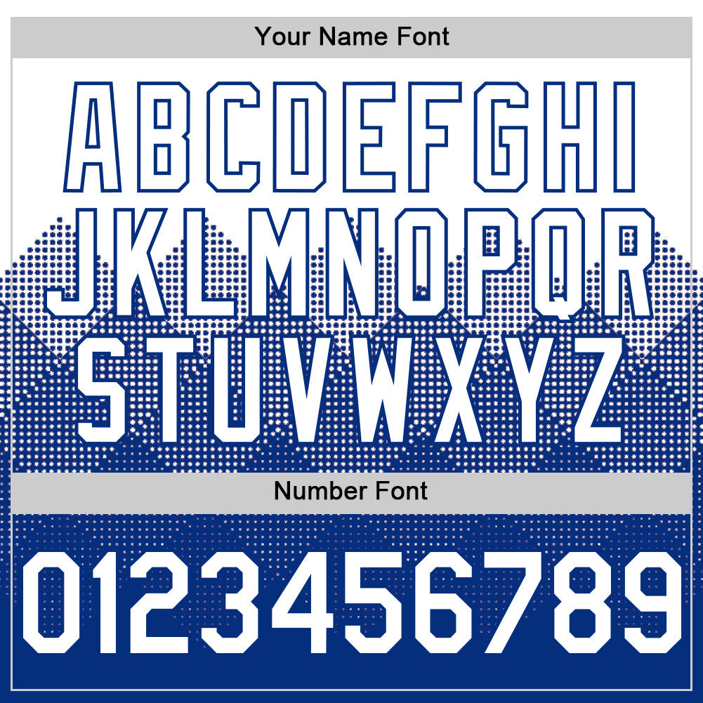 Custom White Royal 3D Pattern Design Gradient Square Shapes Authentic Baseball Jersey view 5