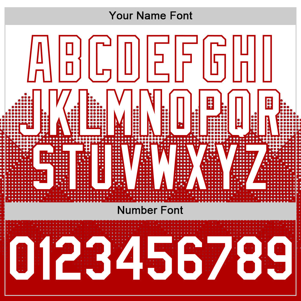 Custom White Red 3D Pattern Design Gradient Square Shapes Authentic Baseball Jersey view 5