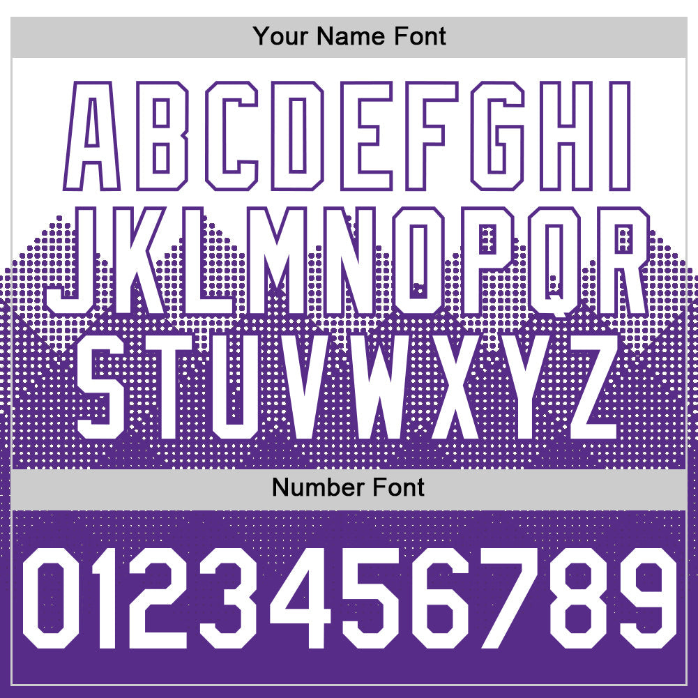 Custom White Purple 3D Pattern Design Gradient Square Shapes Authentic Baseball Jersey view 5