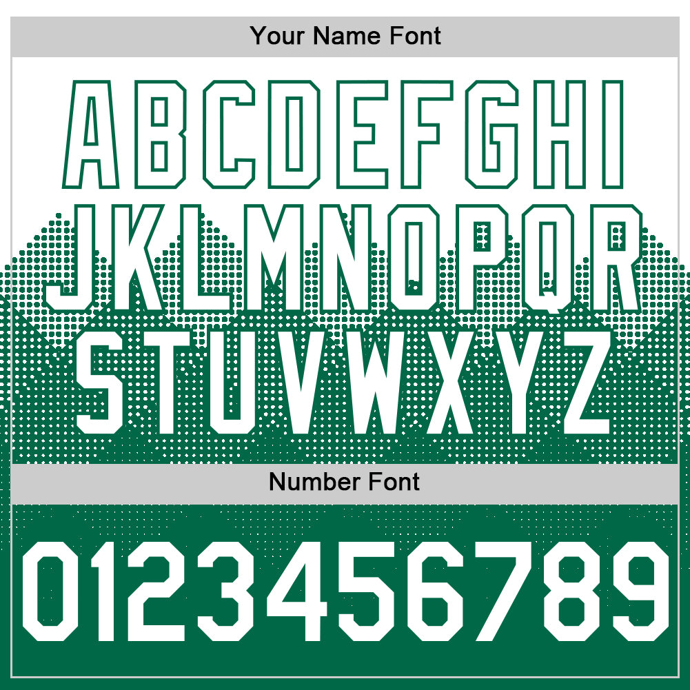 Custom White Kelly Green 3D Pattern Design Gradient Square Shapes Authentic Baseball Jersey view 5