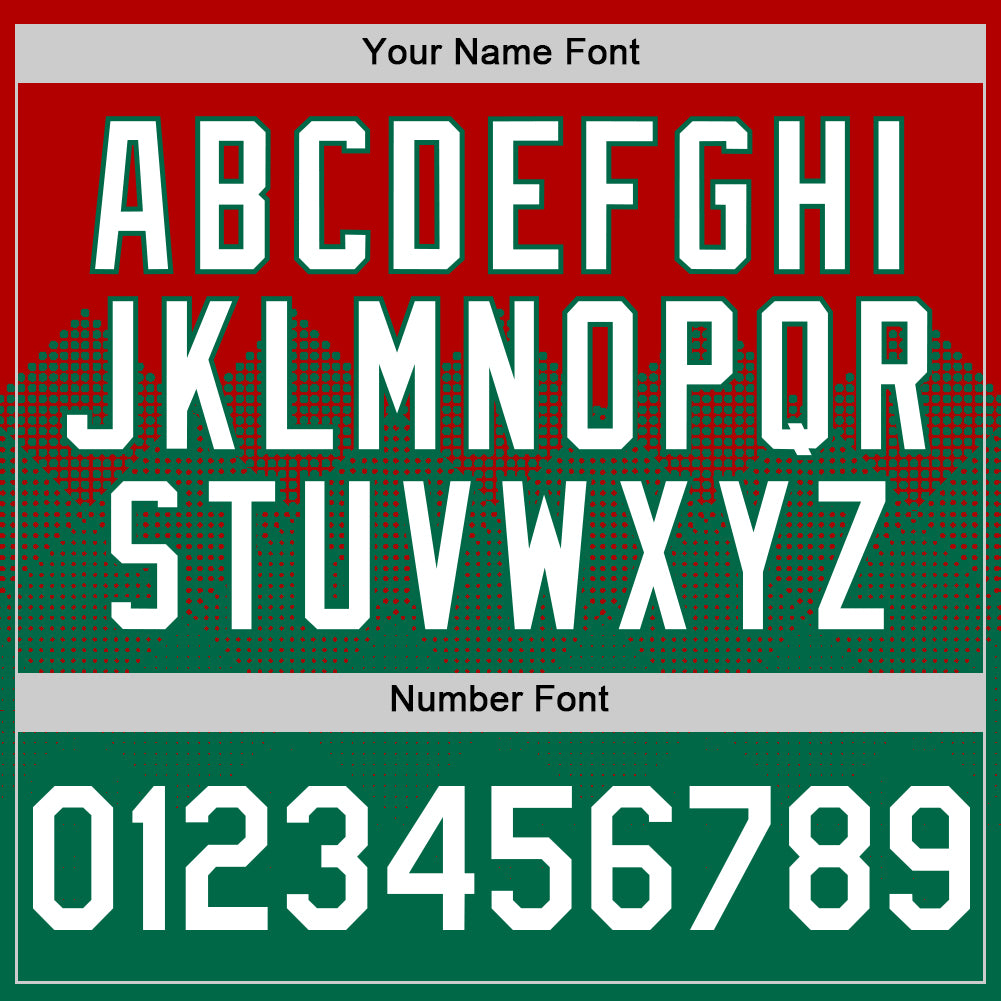 Custom Red White-Kelly Green 3D Pattern Design Gradient Square Shapes Authentic Baseball Jersey view 5