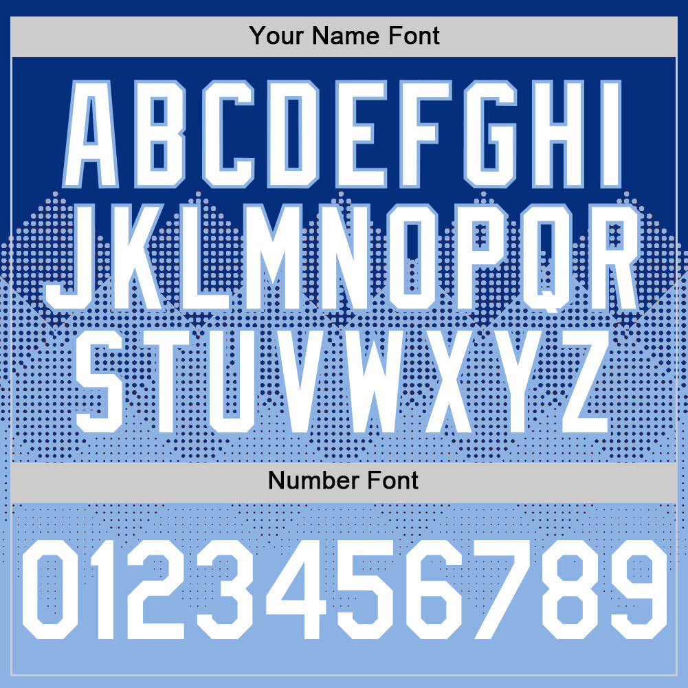 Custom Royal White-Light Blue 3D Pattern Design Gradient Square Shapes Authentic Baseball Jersey view 5
