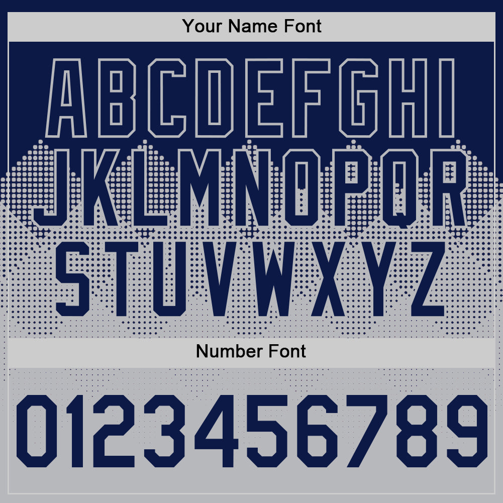 Custom Navy Gray 3D Pattern Design Gradient Square Shapes Authentic Baseball Jersey view 5