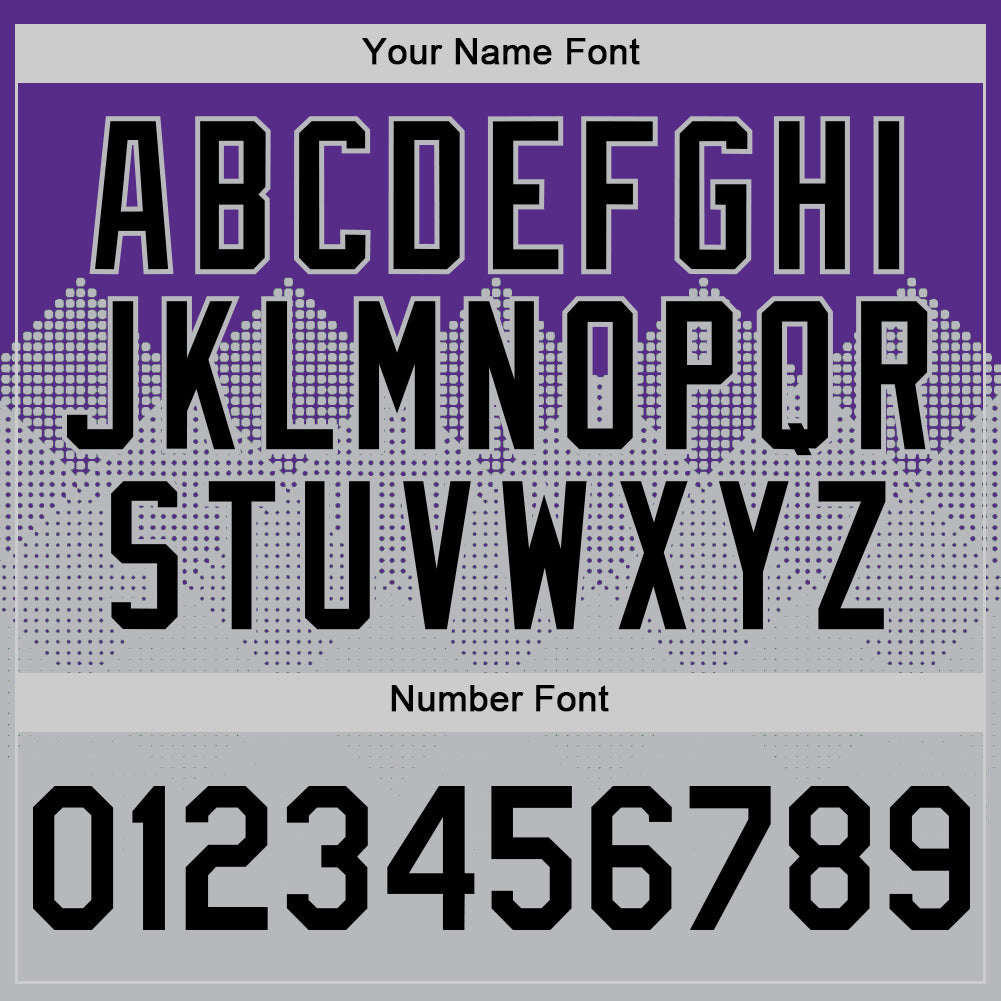 Custom Purple Black-Gray 3D Pattern Design Gradient Square Shapes Authentic Baseball Jersey view 5