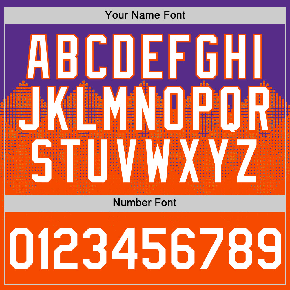 Custom Purple White-Orange 3D Pattern Design Gradient Square Shapes Authentic Baseball Jersey view 5