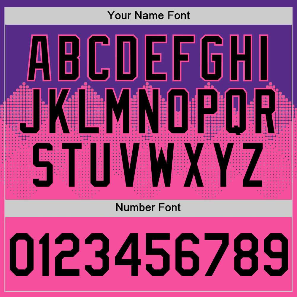 Custom Purple Black-Pink 3D Pattern Design Gradient Square Shapes Authentic Baseball Jersey view 5