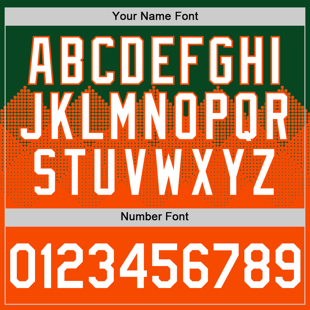 Custom Green White-Orange 3D Pattern Design Gradient Square Shapes Authentic Baseball Jersey view 5