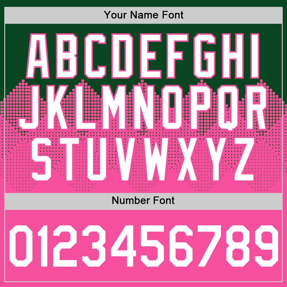 Custom Green White-Pink 3D Pattern Design Gradient Square Shapes Authentic Baseball Jersey view 5