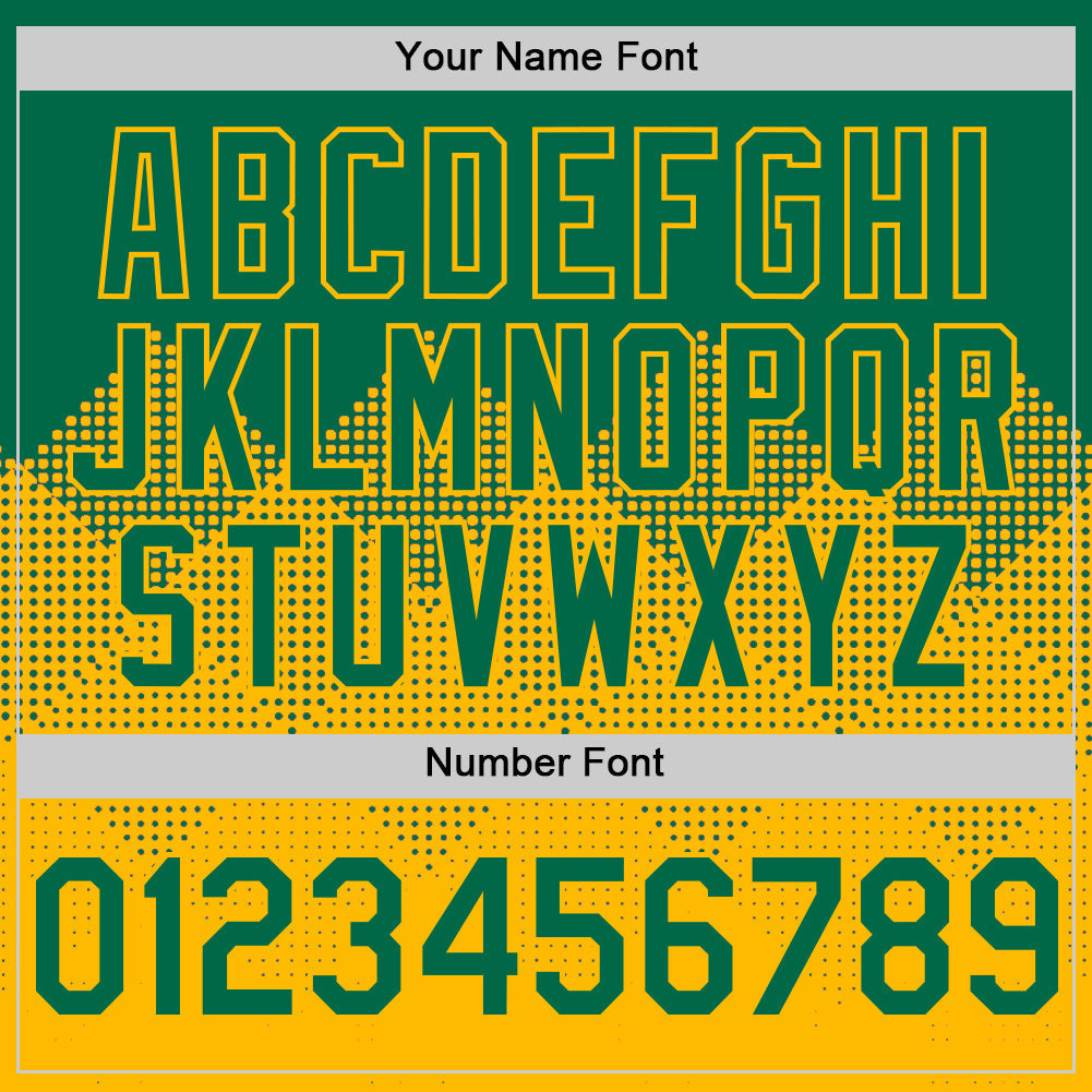 Custom Kelly Green Gold 3D Pattern Design Gradient Square Shapes Authentic Baseball Jersey view 5