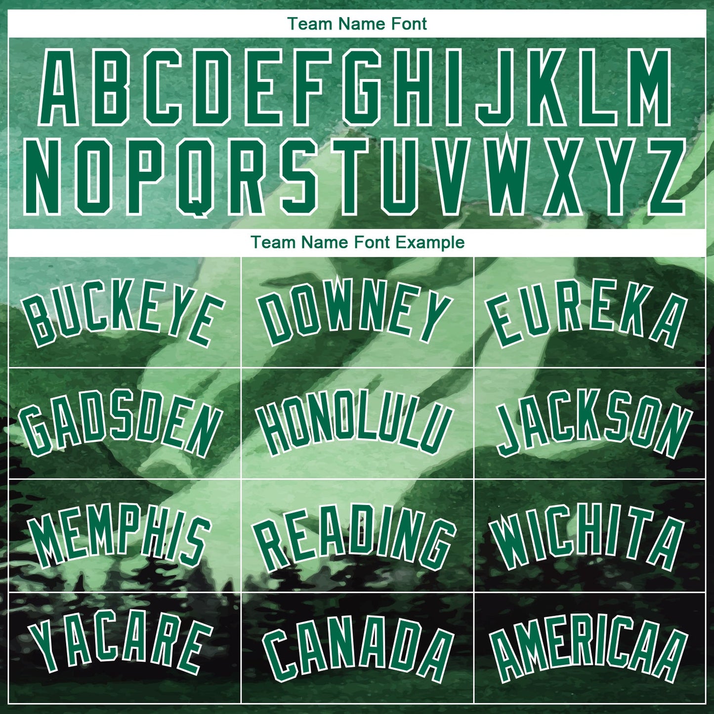 Custom Kelly Green White 3D Pattern Design Natural Landscape Watercolor Style Authentic Basketball Jersey view 3